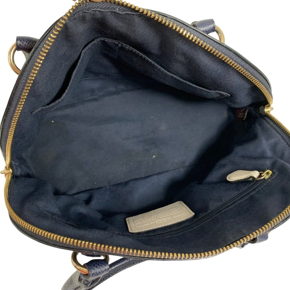 COACH Cora Crossgrain Domed Satchel F34491 Midnight/Chalk + Hang Tag *NO STRAP - Picture 7 of 13